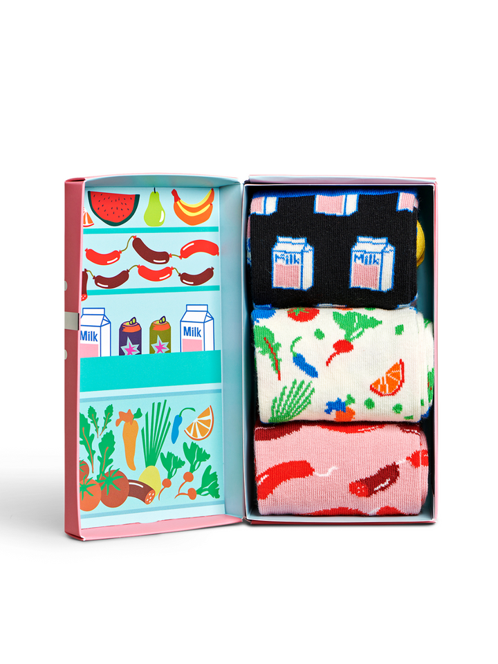 Happy Socks 3-pack Foodie presentförpackning för honom och henne