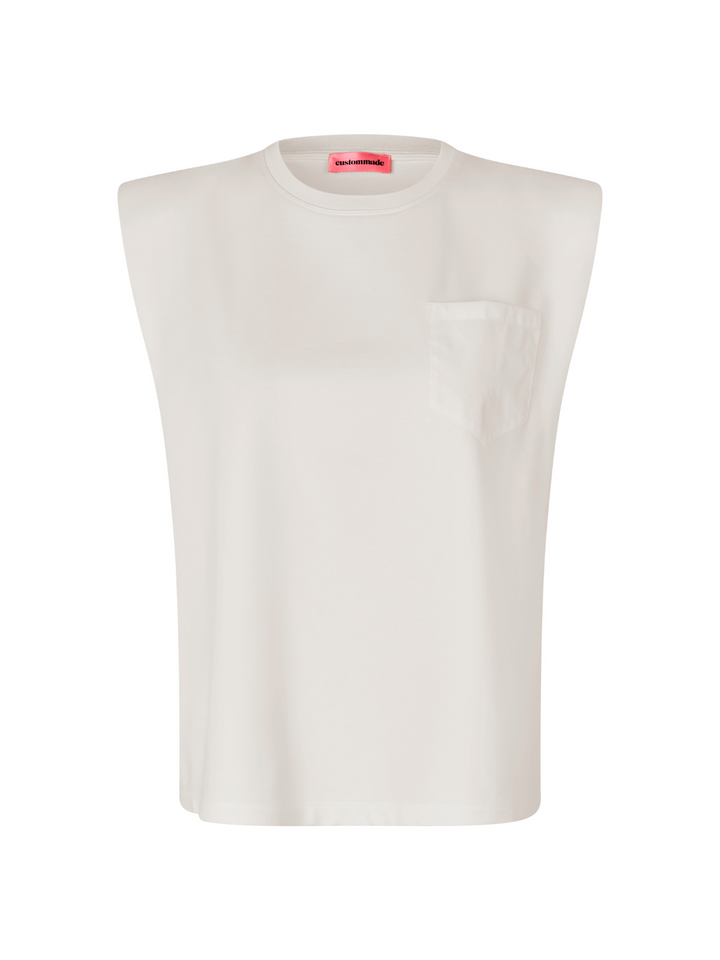 Vit Custommade Mae ärmlös T-shirt
