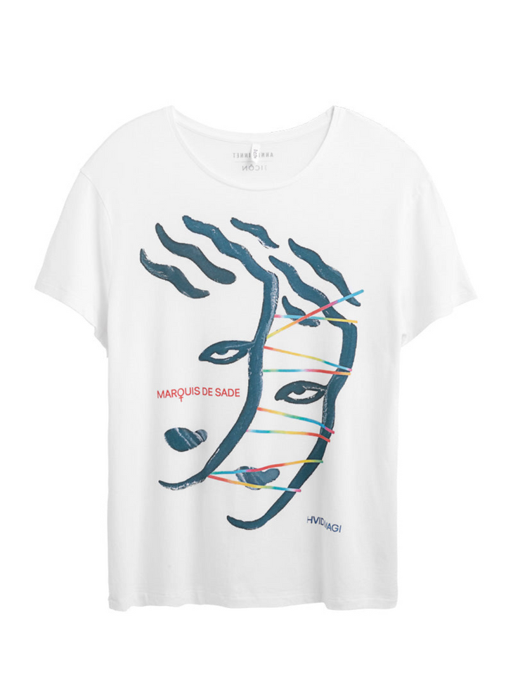 Vit Anne Linnet "White Magic" T-shirt män
