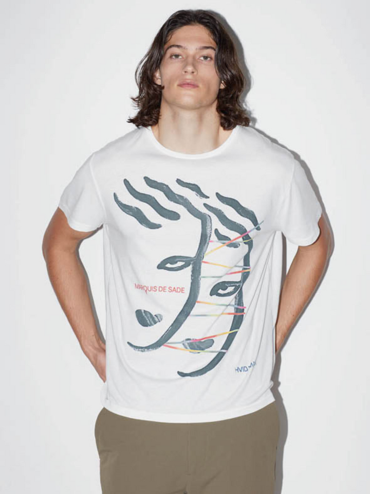 Vit Anne Linnet "White Magic" T-shirt män