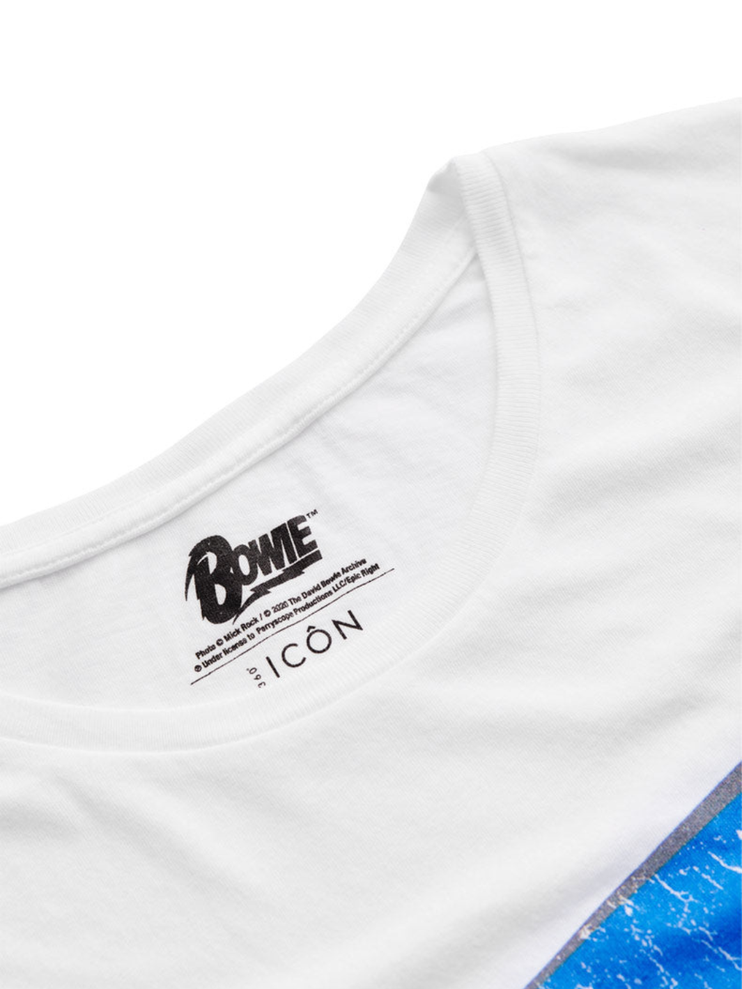 Vit ikon David Bowie Lightning T-shirt för män