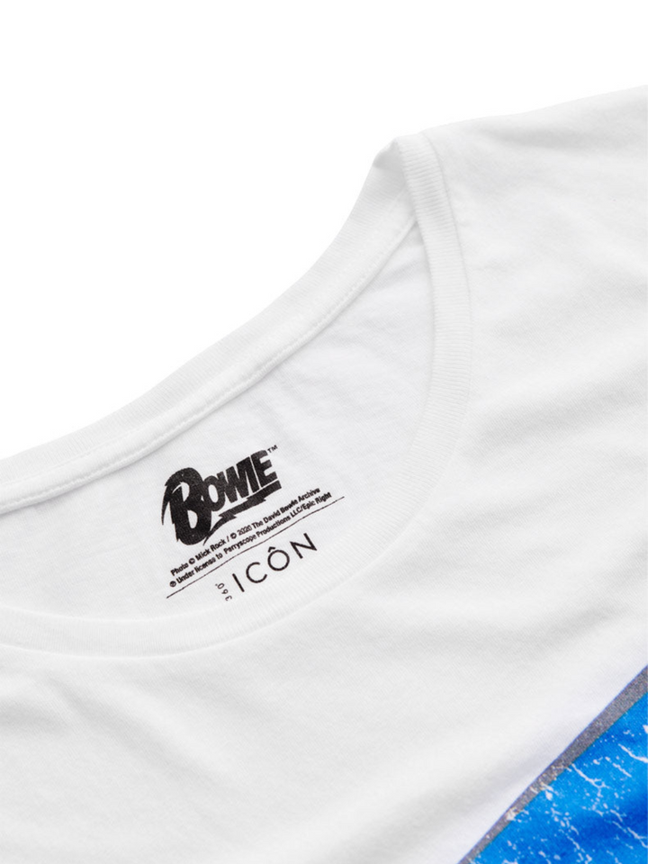 Vit ikon David Bowie Lightning T-shirt för män
