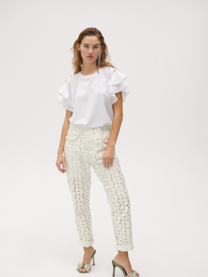 Vita Yukia Custommade jeansbyxor från NBS