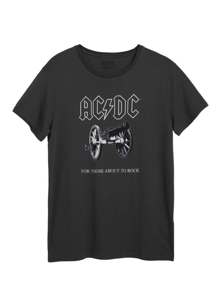 Charcoal Men's Icon AC/DC "For They About to Rock" Slim T-shirt