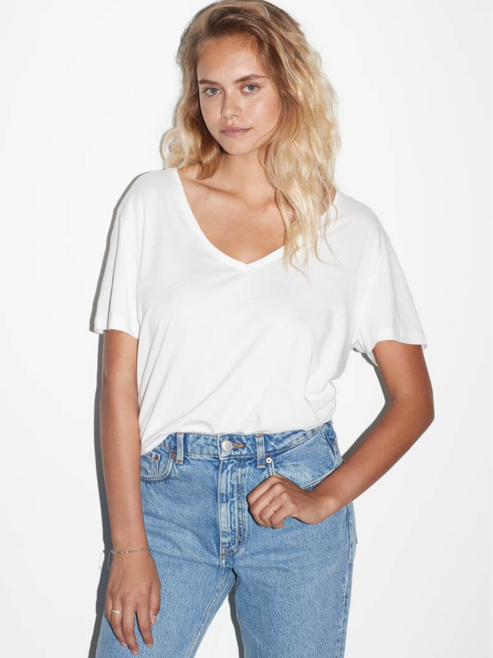 Icôn Basic Oversize T-shirt med V-ringad dam