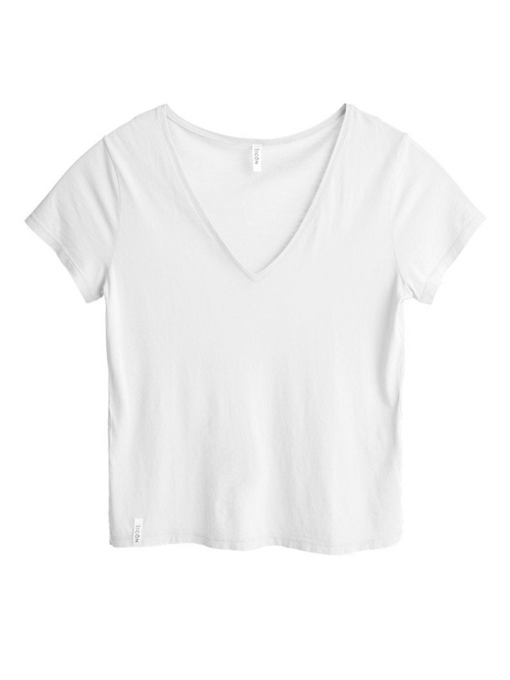 Icôn Basic Oversize T-shirt med V-ringad dam