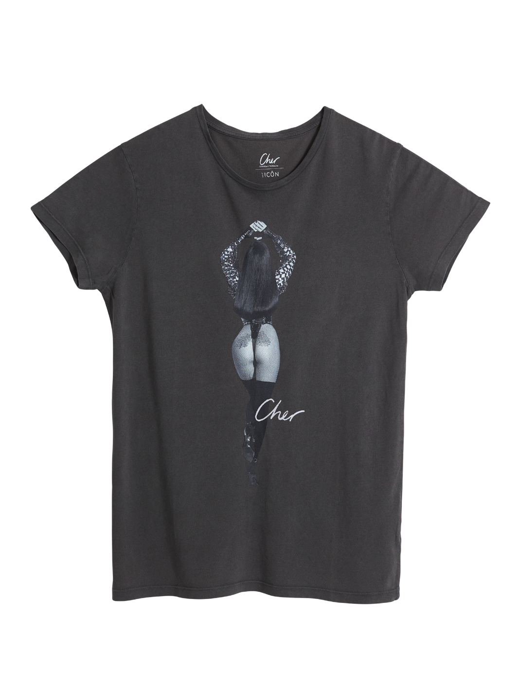 Charcoal Icôn Cher Poze T-shirt för män