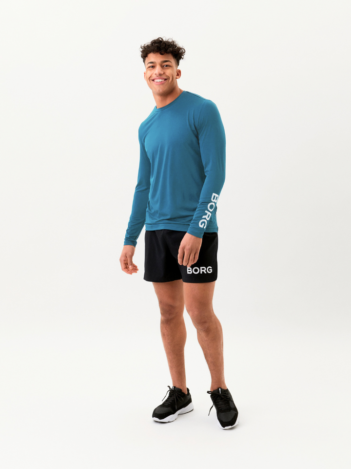 Petrolfärgad långärmad Björn Borg Performance T-shirt
