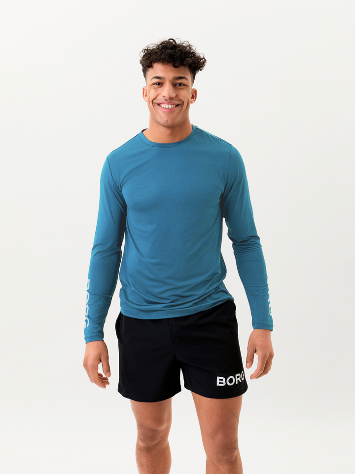 Petrolfärgad långärmad Björn Borg Performance T-shirt