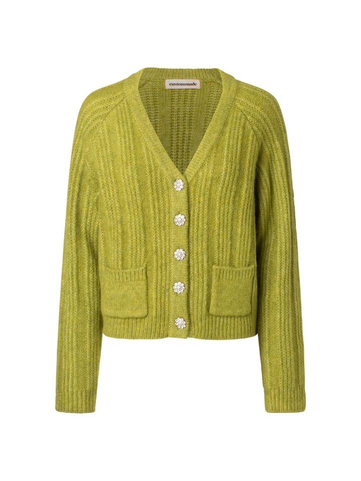 Lime Vanora Custommade Stickatd Cardigan