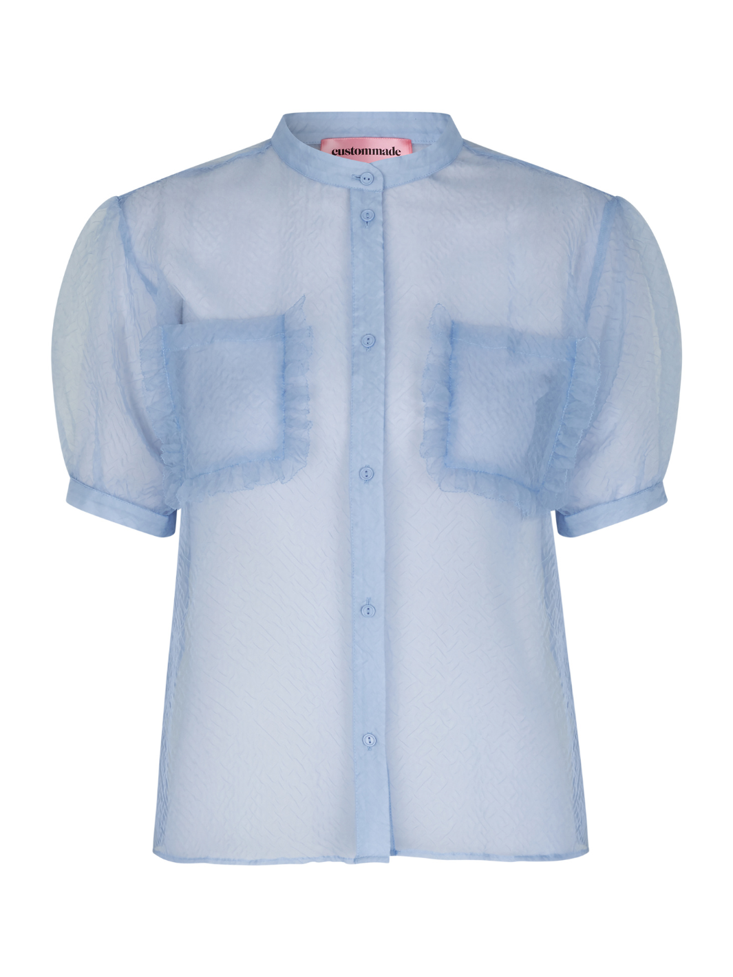 Ljusblå Cam Transparent Custommade Skjortblus