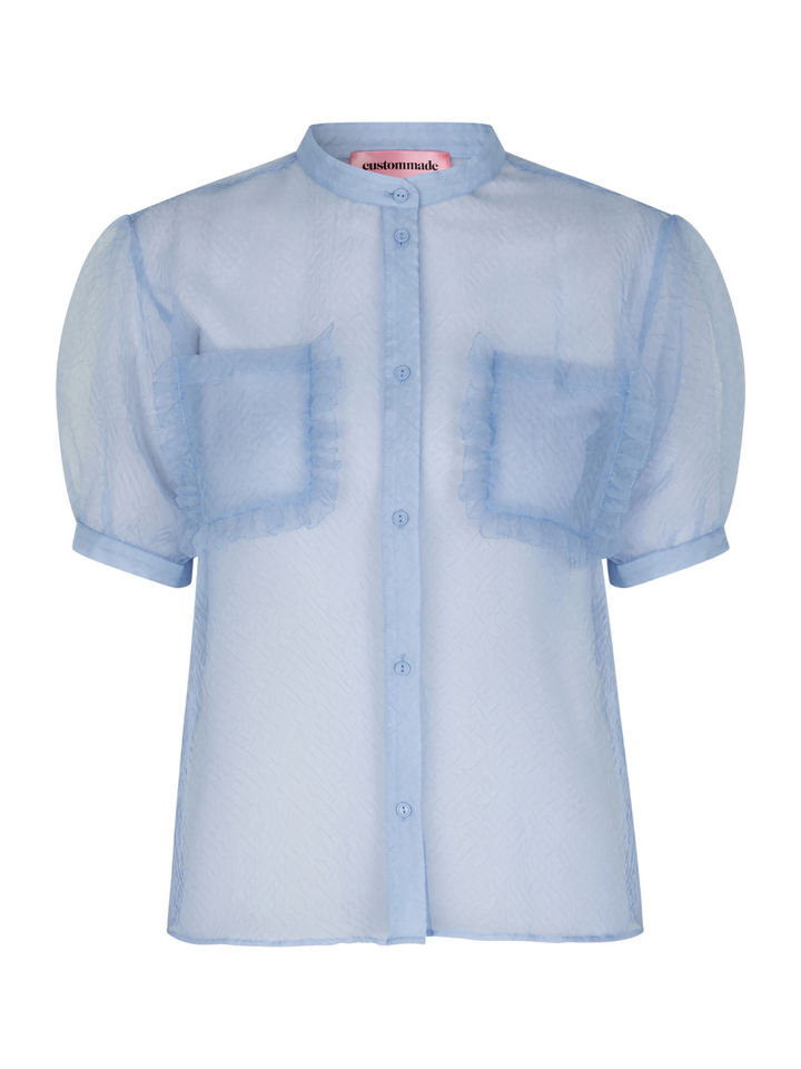 Ljusblå Cam Transparent Custommade Skjortblus