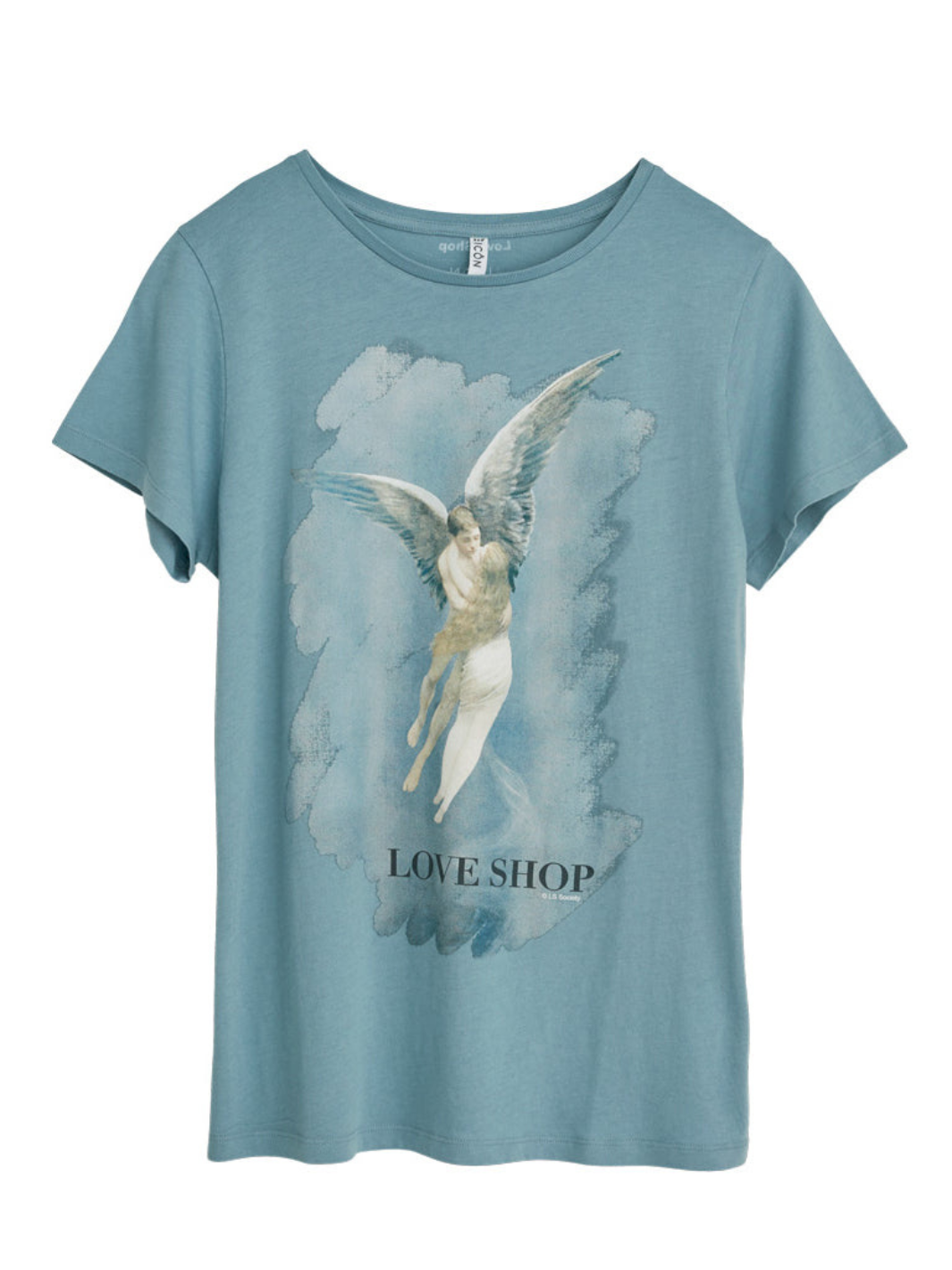 Ljusblå Icôn Love Shop "Frälsningsarmén" T-shirt för kvinnor