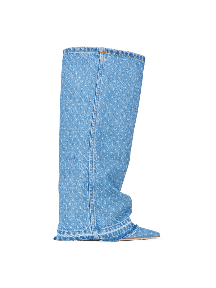 Ljusblå Polka Dot Anie Custommade Denim Boot