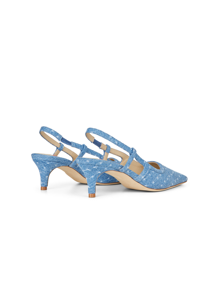 Ljusblå Polka Dot Anita Custommade Slingback Denim Style