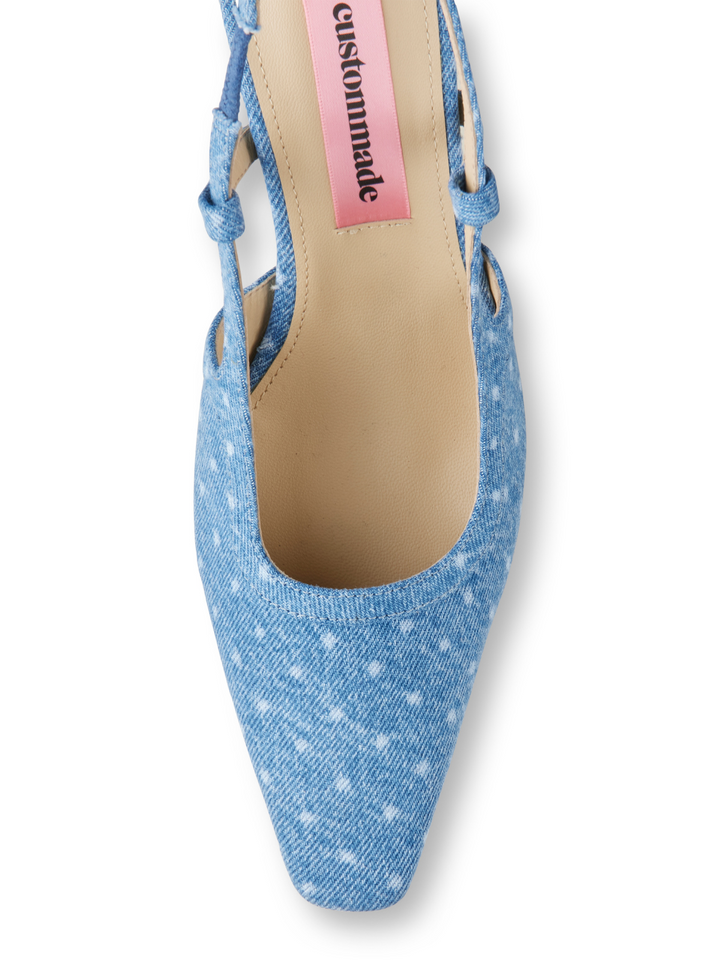 Ljusblå Polka Dot Anita Custommade Slingback Denim Style