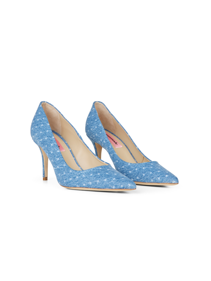 Ljusblå Polka Dot Denim Custommade Aljo Styled