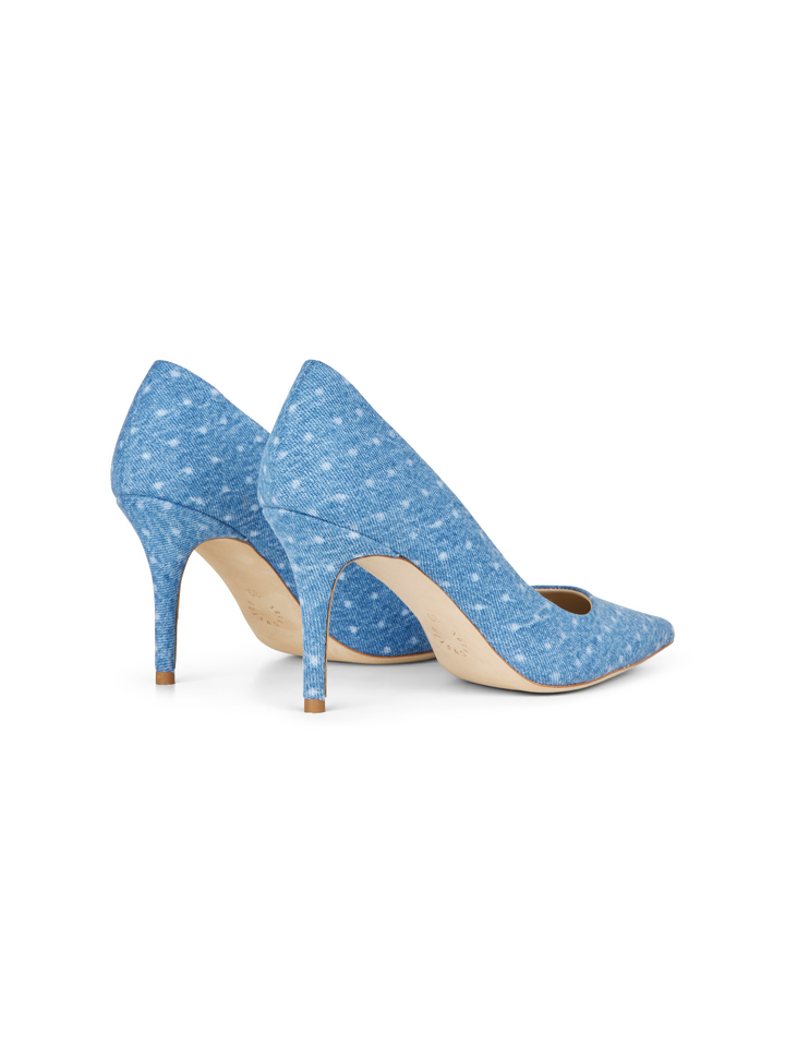Ljusblå Polka Dot Denim Custommade Aljo Styled