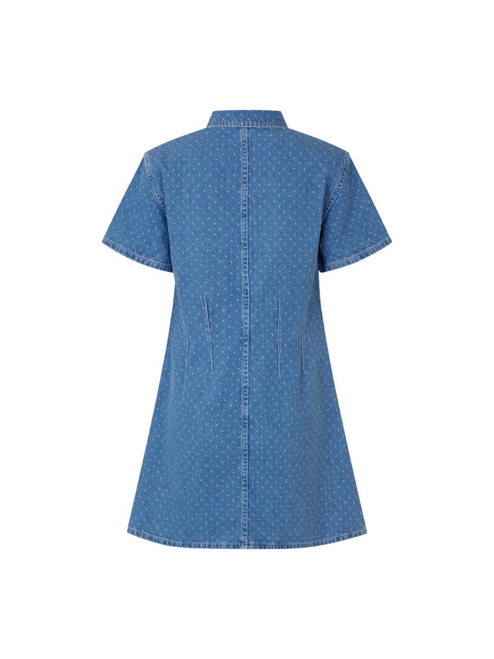 Ljusblå Polka Dot Jamilah Custommade Denim Klänning