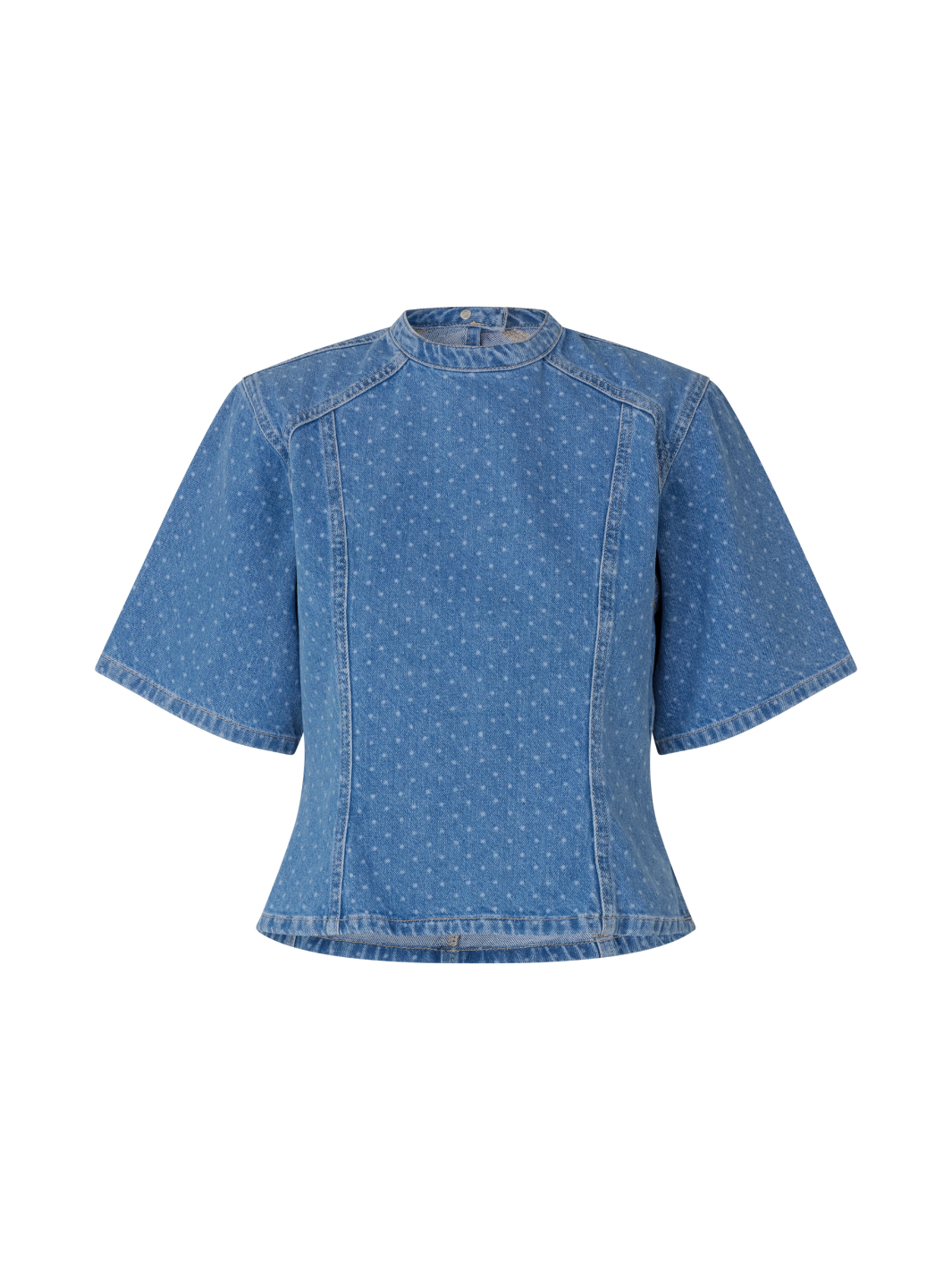 Ljusblå Polka Dot Stella Custommade jeansskjorta blus