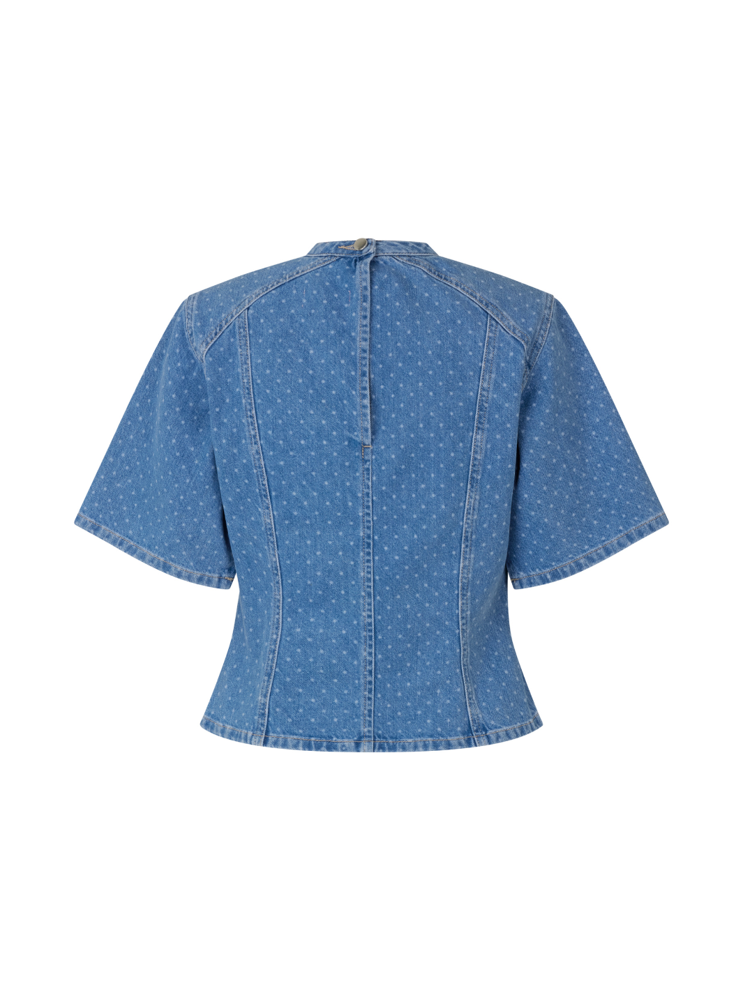 Ljusblå Polka Dot Stella Custommade jeansskjorta blus