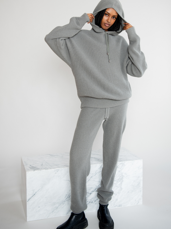 Ljusgrå Nomi Moonbeam Cashmere hoodie