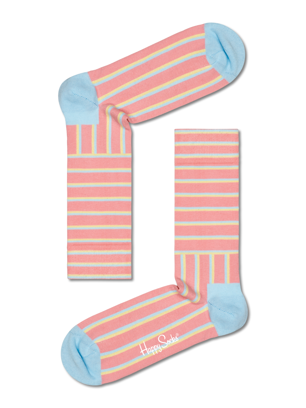 Rosa kvinnors Happy Socks med ränder för henne
