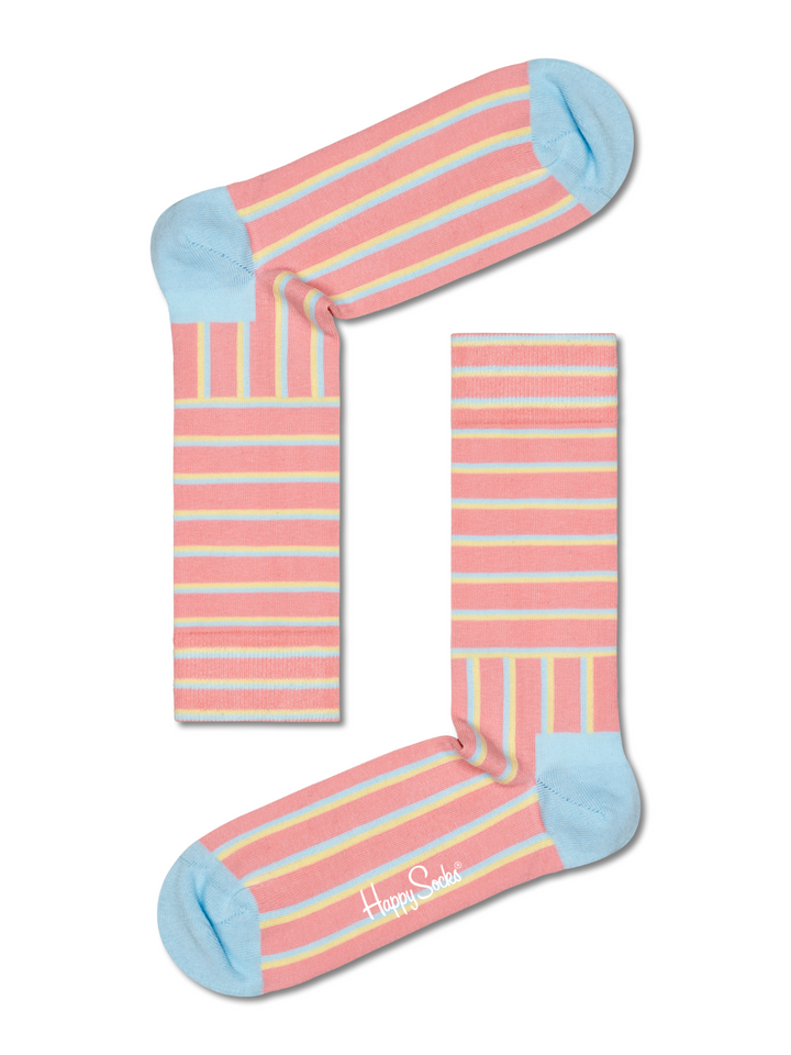 Rosa kvinnors Happy Socks med ränder för henne