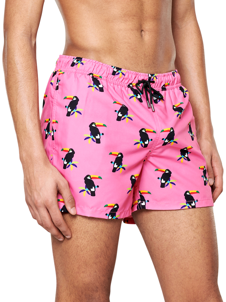 Rosa Happy Socks simshorts med tukaner