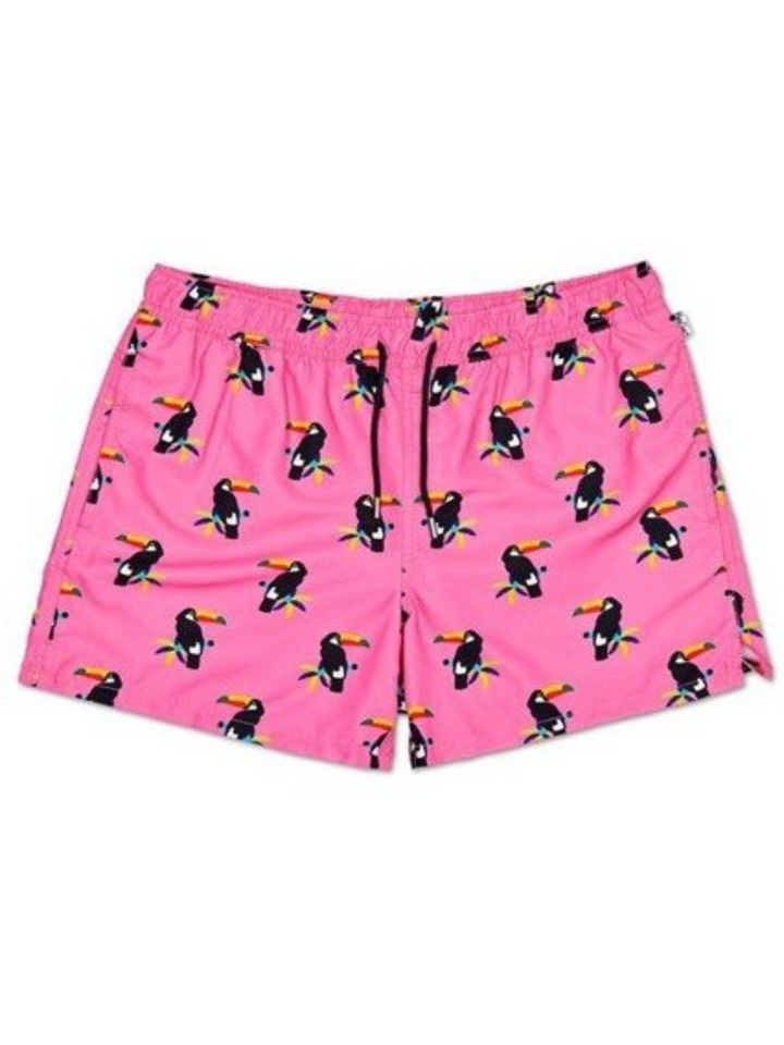 Rosa Happy Socks simshorts med tukaner