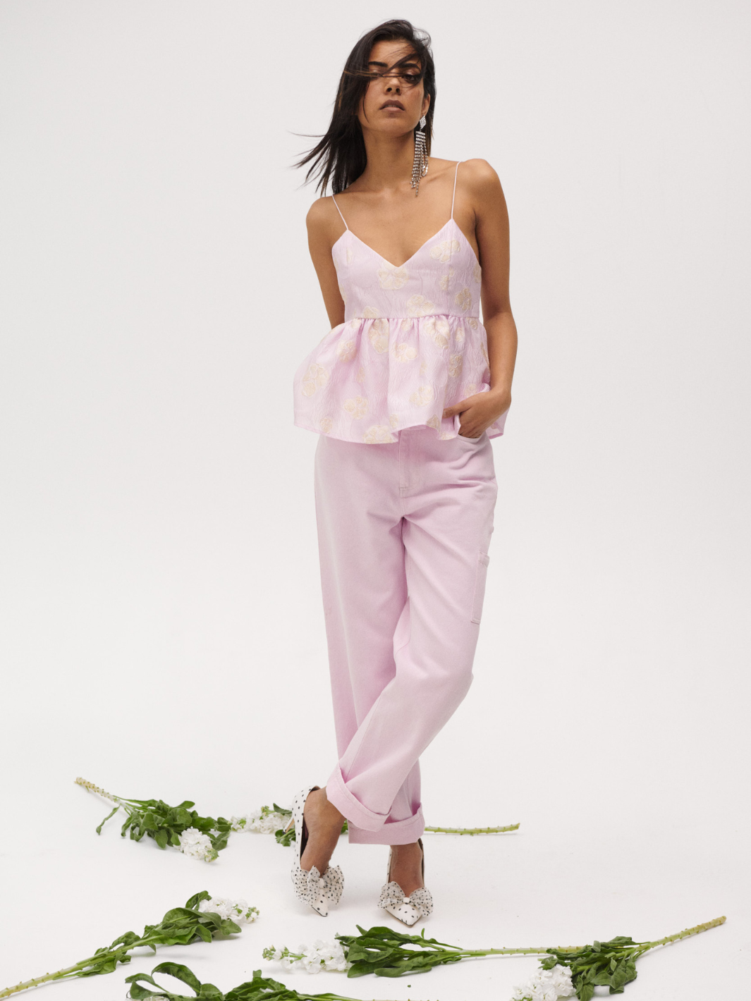 Rosa Pema skräddarsydda jeansbyxor