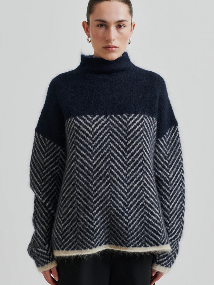Mörkblå - Offwhite Second Female Herrin Knit