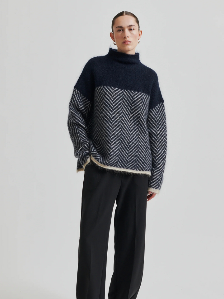 Mörkblå - Offwhite Second Female Herrin Knit