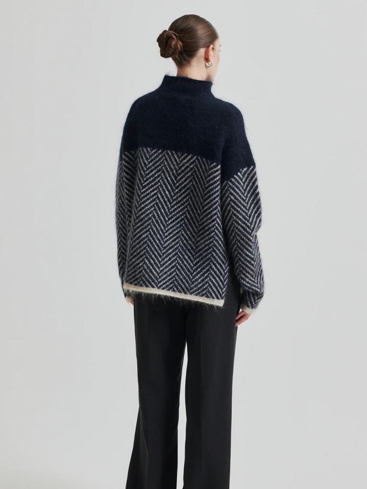 Mörkblå - Offwhite Second Female Herrin Knit