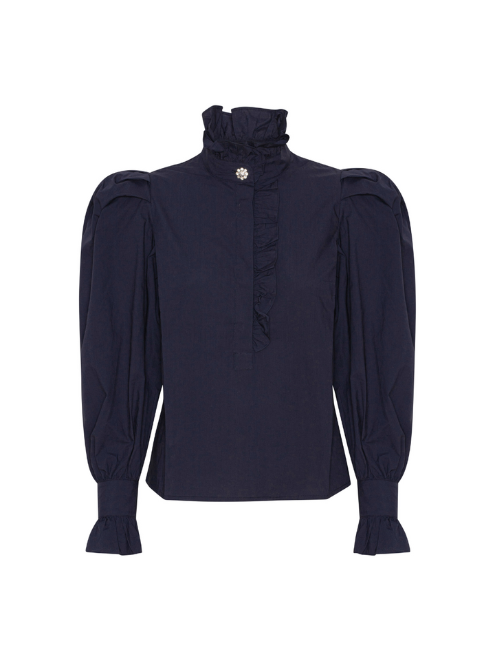 Mörkblå Brandy Custommade Skjortblus