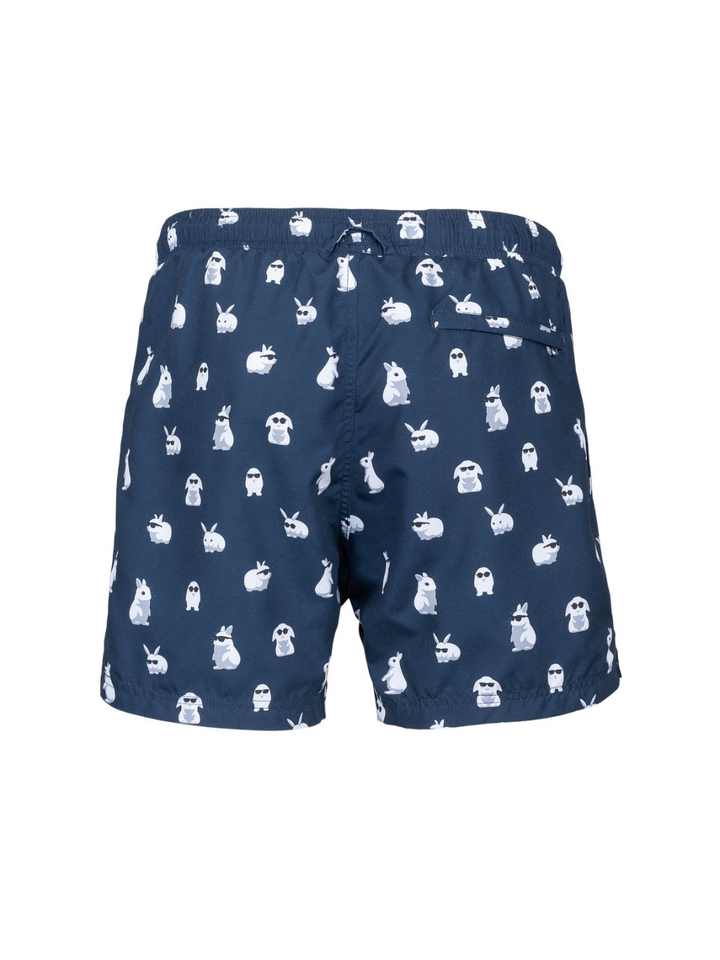 Mörkblå Panos Emporio badshorts för män med kanin