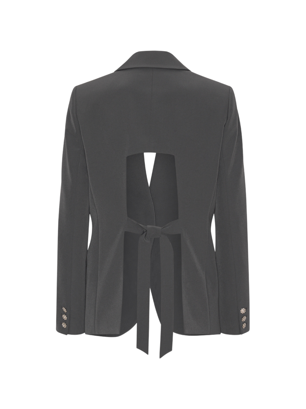 Mörkgrå Georgette Custommade Blazer