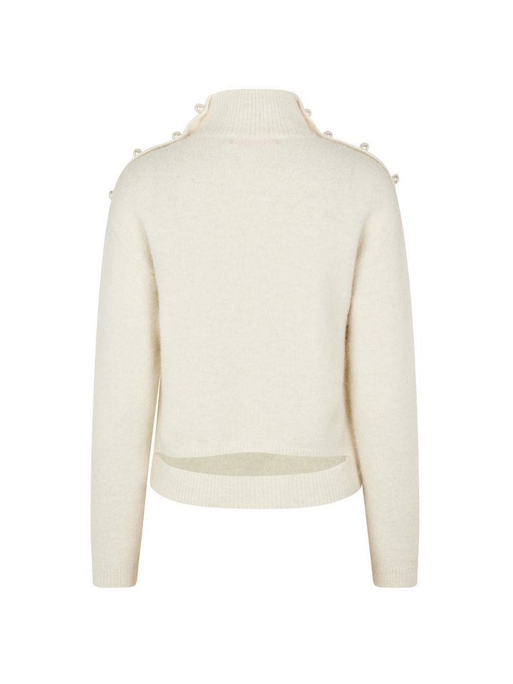 Offwhite Custommade Tone Stickatt Med High Neck