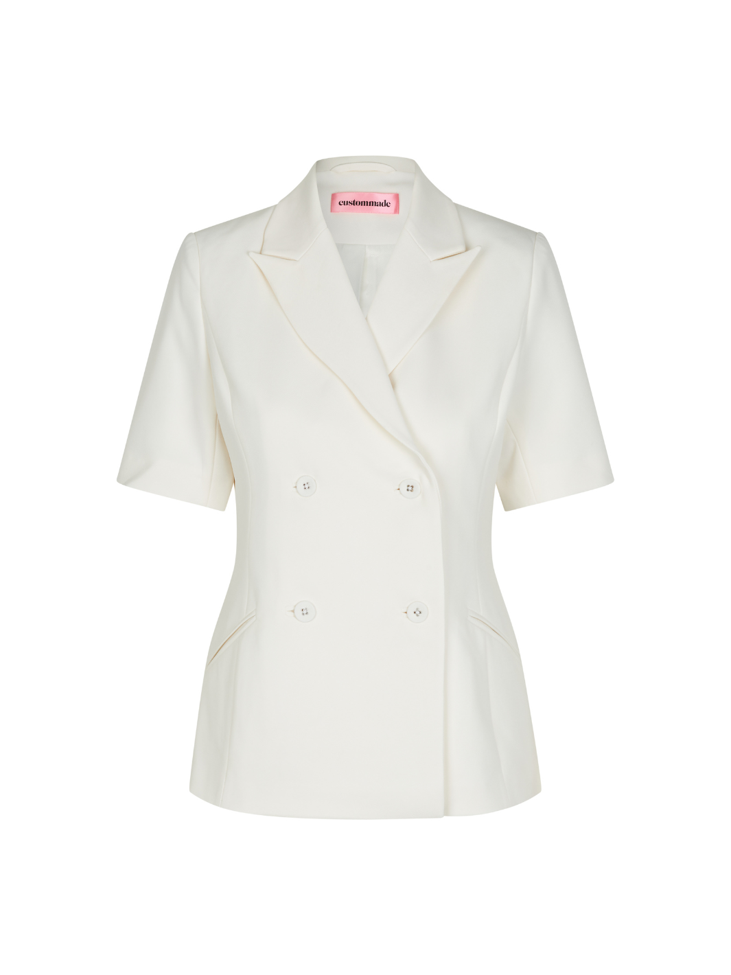 Offwhite dubbelknäppt fransad Custommade Blazer