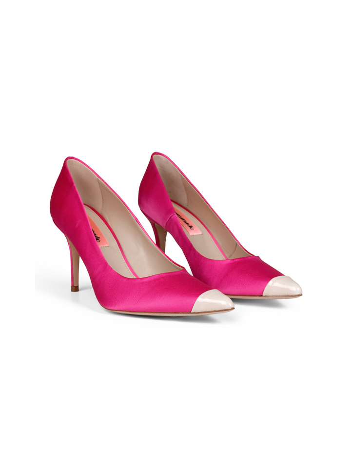 Rosa Custommade Aljo Satin Styled Med Vit Lack