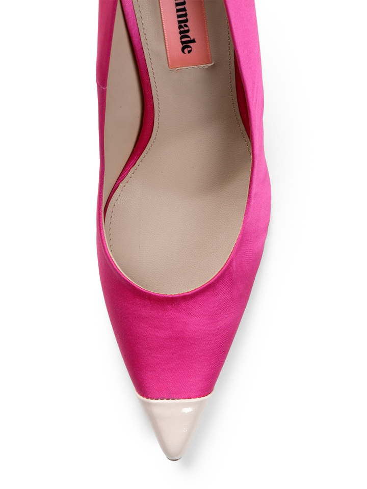 Rosa Custommade Aljo Satin Styled Med Vit Lack