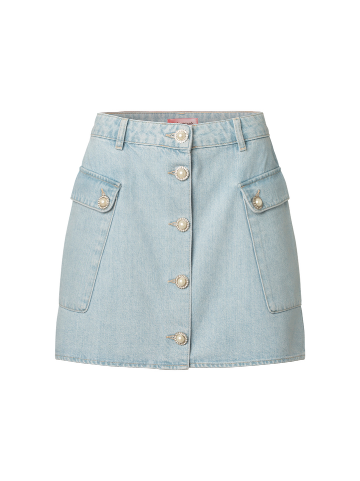 Riana Custommade kjol tillverkad i ljus denim