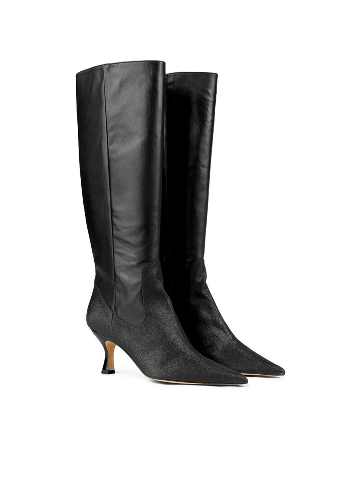 Svart Custommade Ally Boot i slätt läder