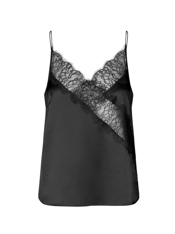 Svart Custommade Yazmira Silk Top
