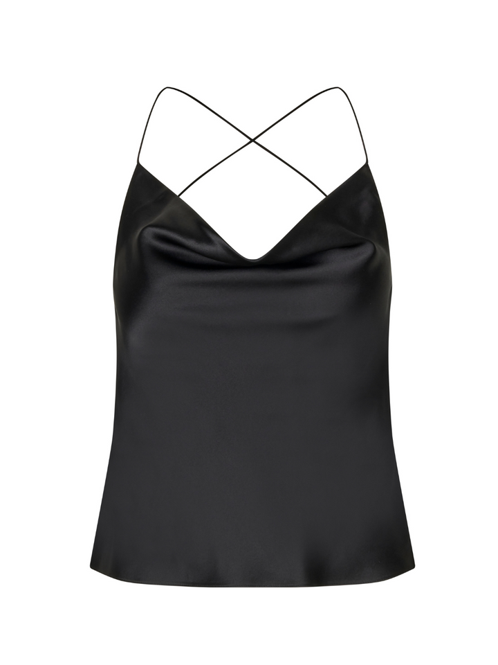 Svart Custommade Yuliana Silk Top