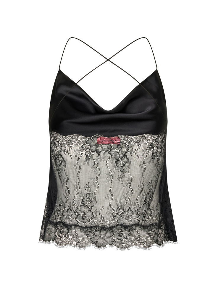 Svart Custommade Yuliana Silk Top