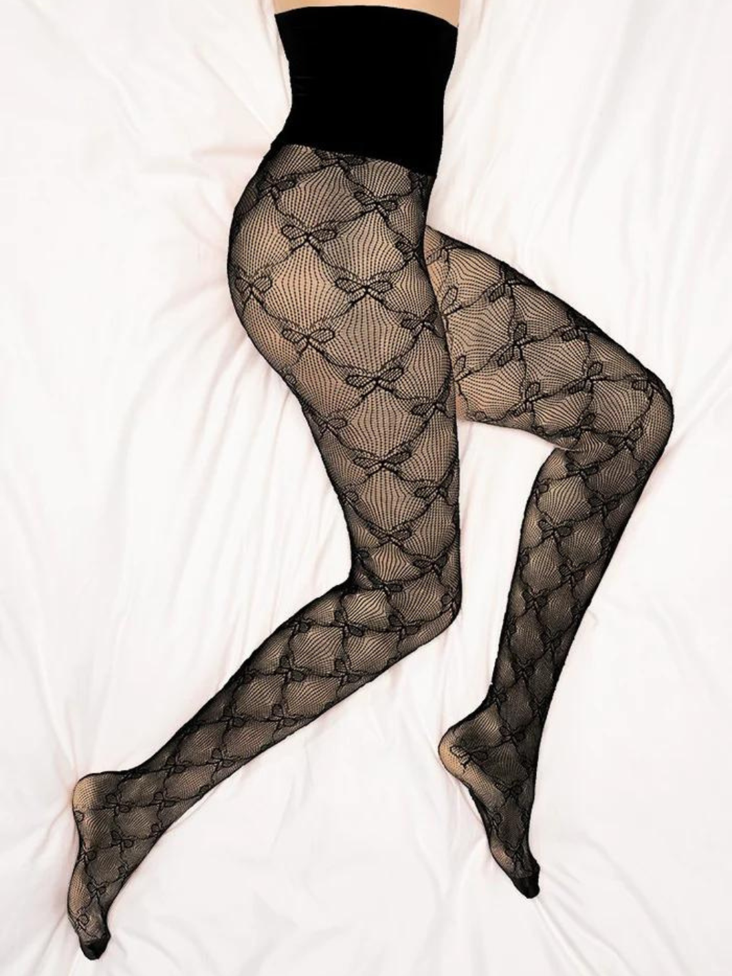 Svarta Dear Denier Tights och rosettmönster