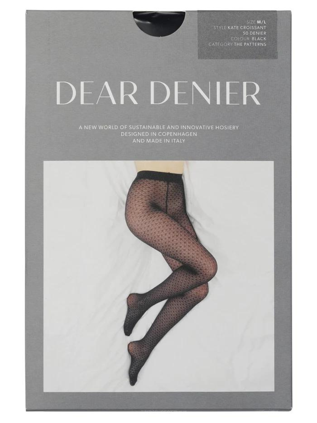 Svarta Dear Denier Tights med Jacquard Wave Mönster