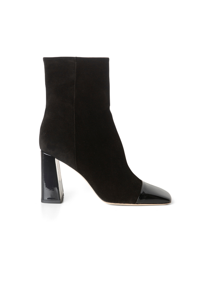 Svart mellanlång Custommade Amelia Boot i mocka