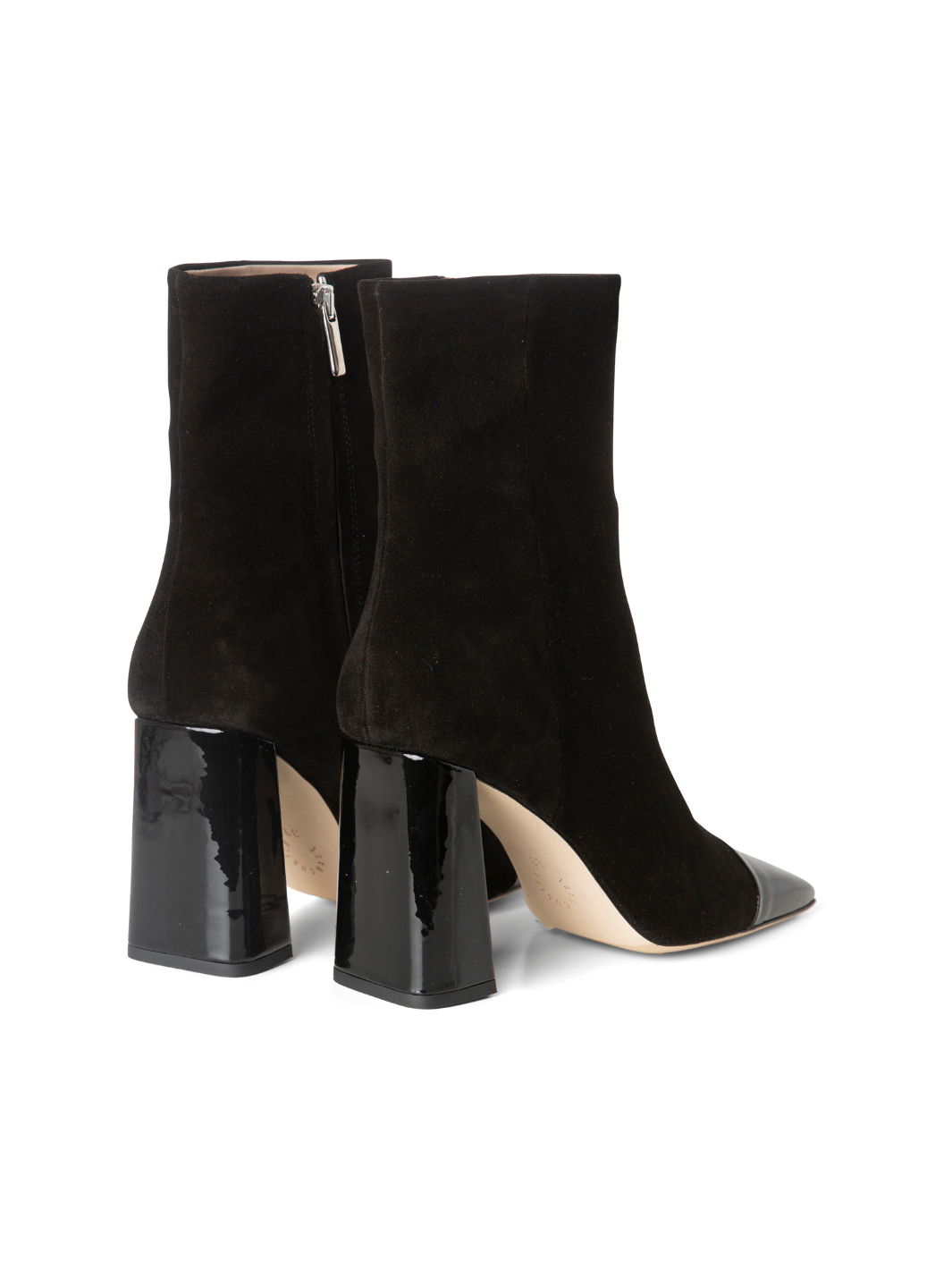 Svart mellanlång Custommade Amelia Boot i mocka